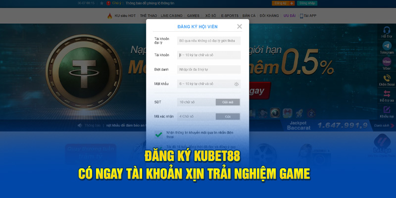 Đăng ký Kubet88 có ngay tài khoản xịn để trải nghiệm game