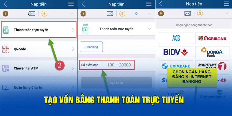 Tạo vốn bằng thanh toán trực tuyến